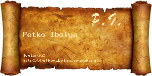 Petko Ibolya névjegykártya