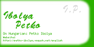 ibolya petko business card